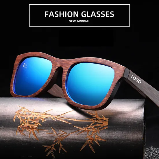 New Glasses Men and Women Personality Trendy UV400 Polarized Wholesale Female Bamboo and Wooden Frame Outdoor Fashion Sunglasses