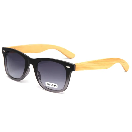 Wholesale Fashion Design Custom Logo Unisex Mirror Bamboo Wood Sunglasses 