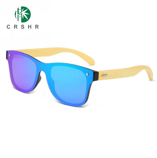 Eco Friendly Bamboo Products RoHS Bamboo Sunglasses Wholesale Unisex Retro Custom Mirror Bamboo Wooden Sunglasses PC 