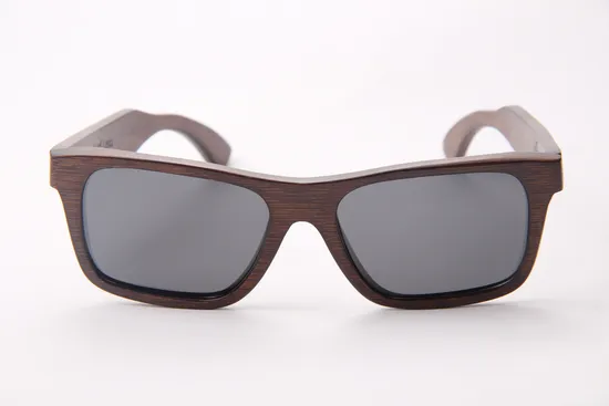 Classic Design Bamboo Wooden Rectangle Frame Tac Sunglasses 